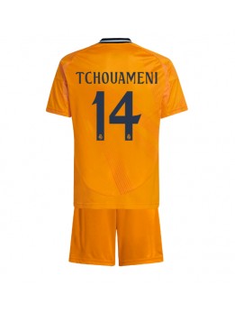 Real Madrid Aurelien Tchouameni #14 Dječji Gostujuci Dres kompleti 2024-25 Kratak Rukavima (+ kratke hlače)